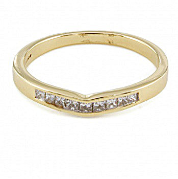 9ct gold Diamond half eternity Ring size O